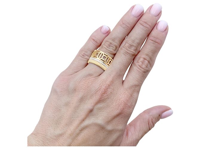 Anel Boucheron "Quatre Radiant Edition Ajourée", ouro amarelo, ouro branco, diamantes. - vista 5