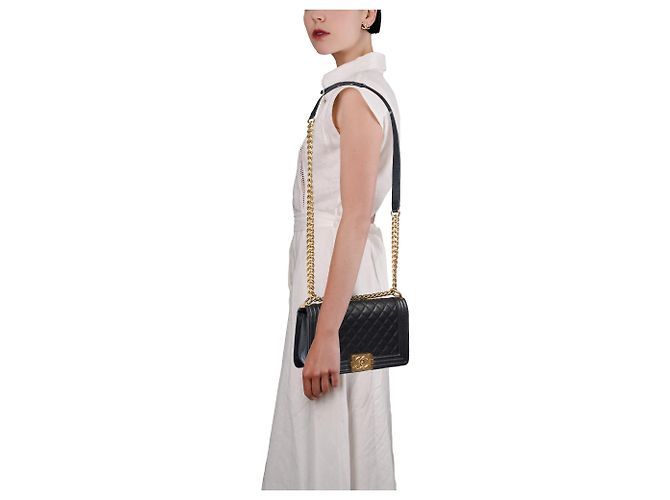Borsa CHANEL Boy in Pelle Nera - 103928 Nero - vista 12