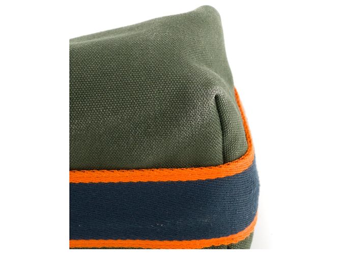 HERMÈS - Hermès Bride-à-Brac PM Clutch aus multicolorigem Canvas Khaki - Ansicht 6