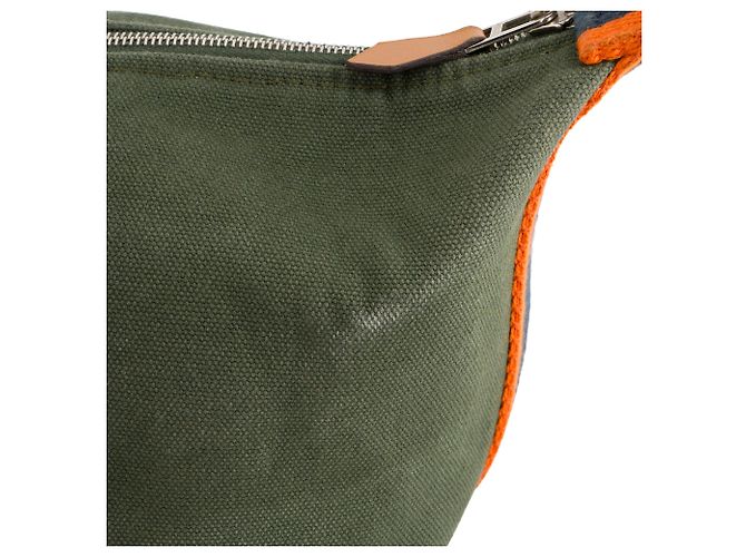 HERMÈS - Hermès Bride-à-Brac PM Clutch aus multicolorigem Canvas Khaki - Ansicht 8