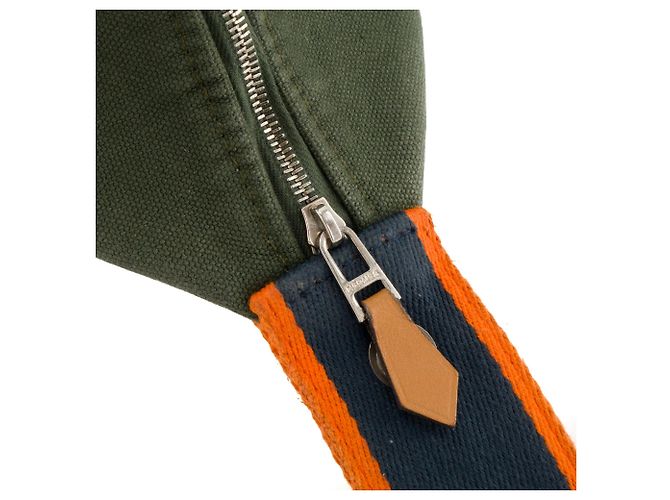 HERMÈS - Hermès Bride-à-Brac PM Clutch aus multicolorigem Canvas Khaki - Ansicht 9