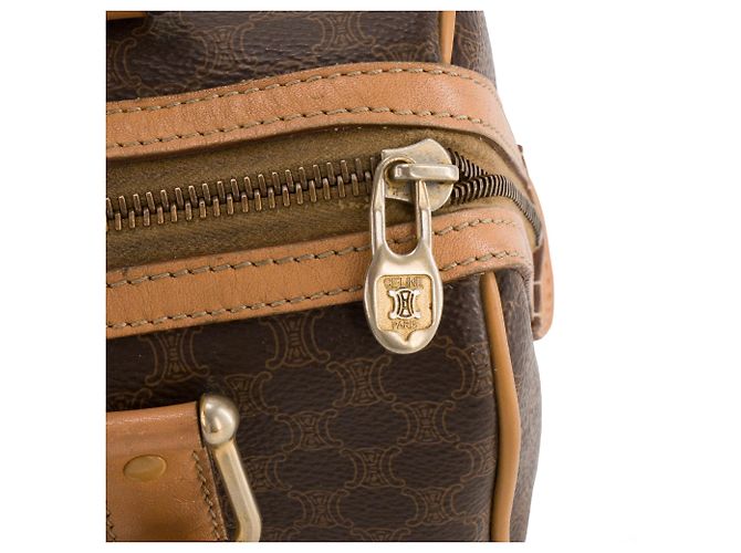 Céline CELINE - Vintage monogrammiertes Canvas Celine Boston 25 Handtasche Braun - Ansicht 10