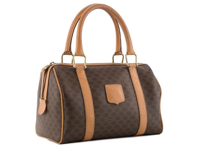 Céline CELINE - Vintage monogrammiertes Canvas Celine Boston 25 Handtasche Braun - Ansicht 2