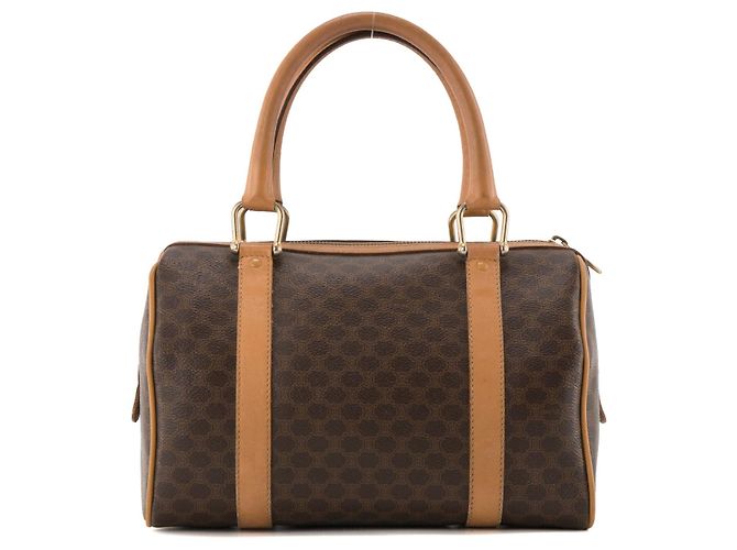 Céline CELINE - Vintage monogrammiertes Canvas Celine Boston 25 Handtasche Braun - Ansicht 3