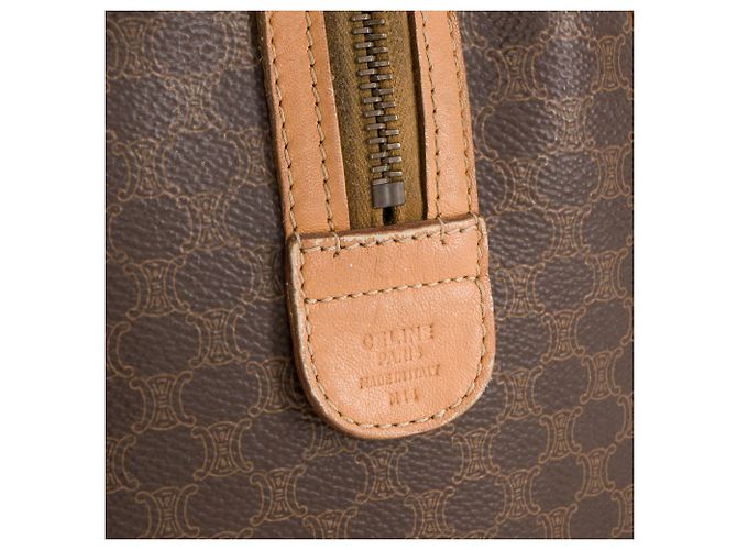Céline CELINE - Vintage monogrammiertes Canvas Celine Boston 25 Handtasche Braun - Ansicht 7