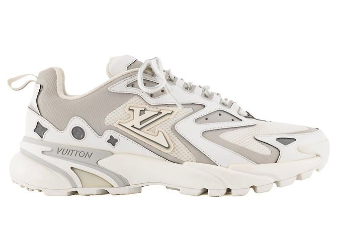 LOUIS VUITTON - Sneakers Runner Tatic Louis Vuitton in pelle e tela grigia e bianca (T41) Argento - vista 2