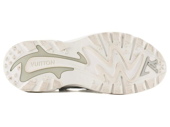 LOUIS VUITTON - Sneakers Runner Tatic Louis Vuitton in pelle e tela grigia e bianca (T41) Argento - vista 3