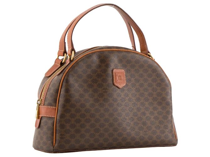Céline CELINE - Vintage Macadam beschichtete Leinwand Celine Bowling Handtasche Braun - Ansicht 2