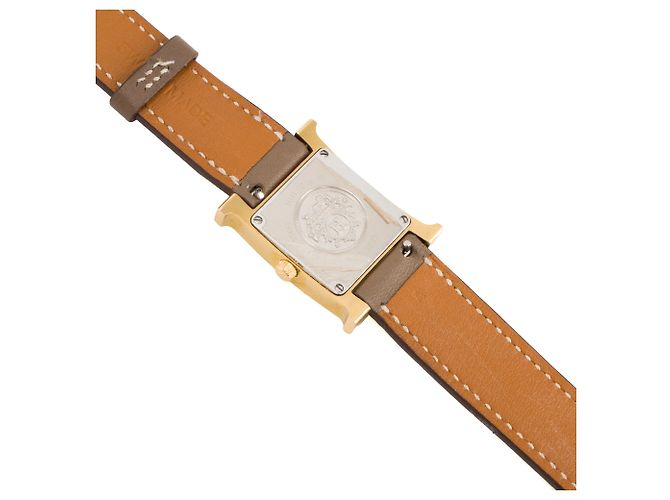 HERMÈS - Heure H Mini 21mm Hermès Uhr in étoupe glattem Leder Braun - Ansicht 2