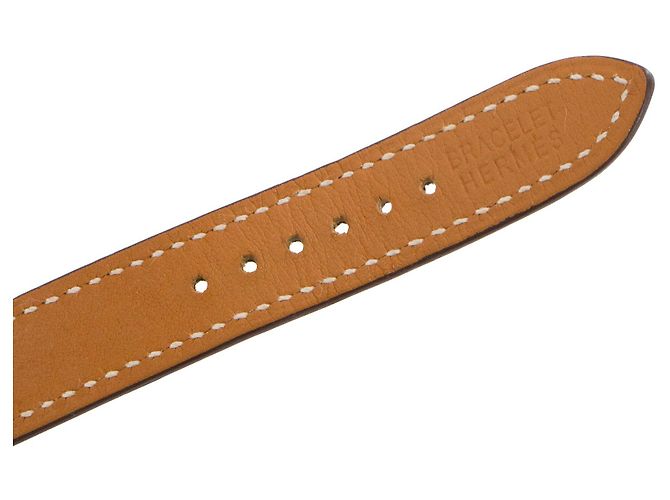 HERMÈS - Heure H Mini 21mm Hermès Uhr in étoupe glattem Leder Braun - Ansicht 5
