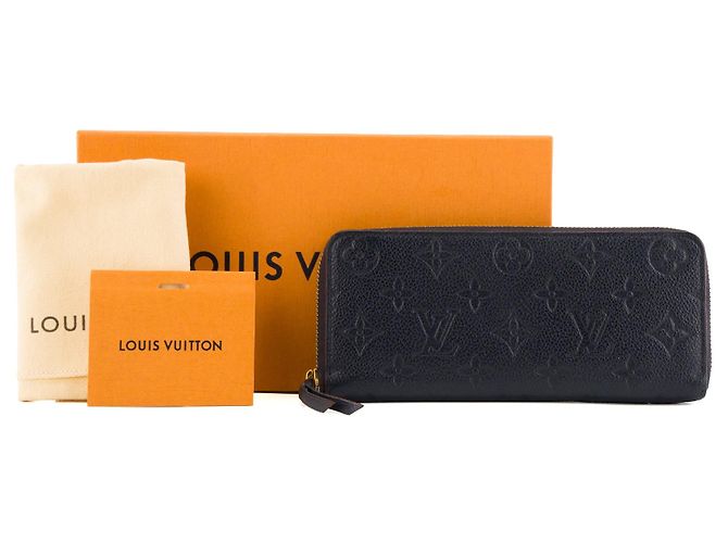 LOUIS VUITTON - Portafoglio Louis Vuitton Clémence in pelle empreinte blu navy - vista 9