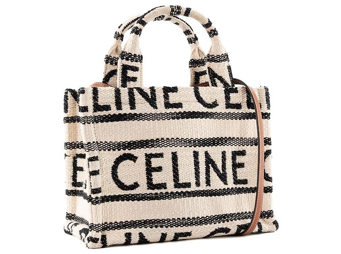 Céline CELINE - Borsa a tracolla Cabas Thais Celine in tela beige e nera - vista 2