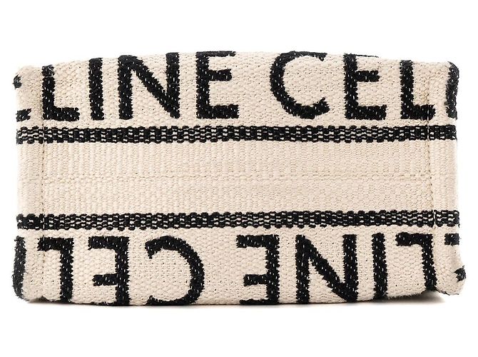 Céline CELINE - Borsa a tracolla Cabas Thais Celine in tela beige e nera - vista 4