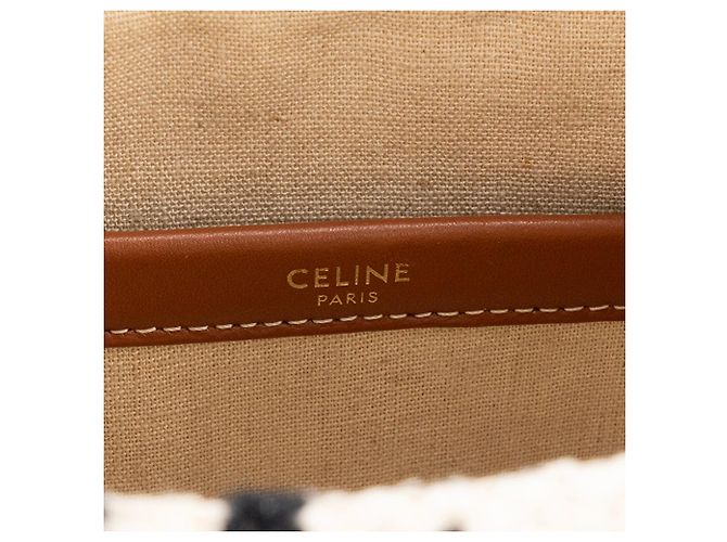 Céline CELINE - Borsa a tracolla Cabas Thais Celine in tela beige e nera - vista 5