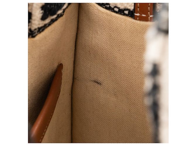 Céline CELINE - Borsa a tracolla Cabas Thais Celine in tela beige e nera - vista 6