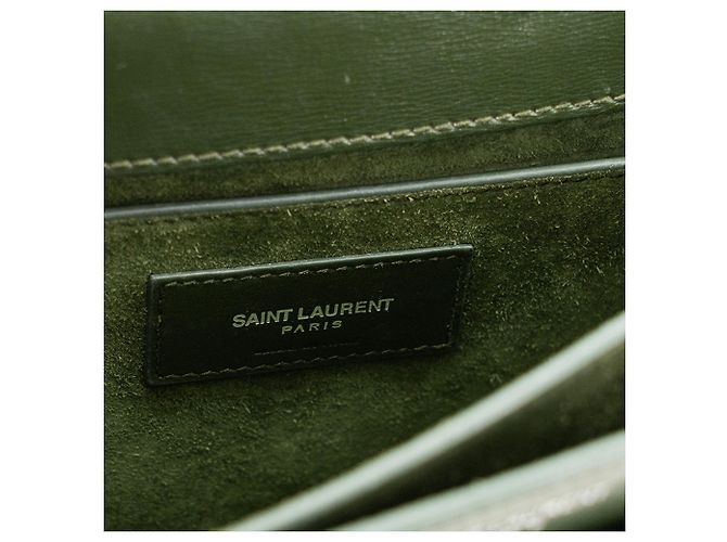 Autre Marque SAINT LAURENT - Borsa a tracolla Saint Laurent Sunset in pelle liscia verde Cachi - vista 10