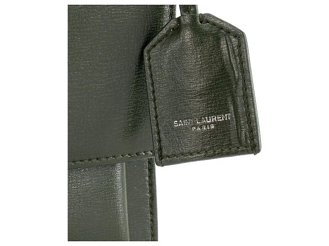 Autre Marque SAINT LAURENT - Borsa a tracolla Saint Laurent Sunset in pelle liscia verde Cachi - vista 6