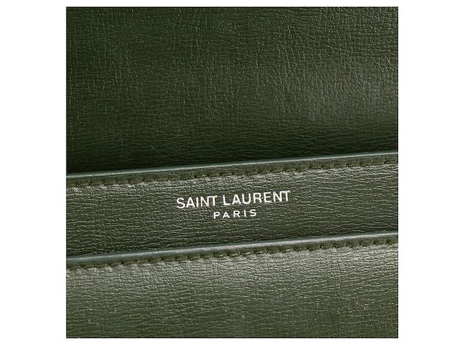 Autre Marque SAINT LAURENT - Borsa a tracolla Saint Laurent Sunset in pelle liscia verde Cachi - vista 9