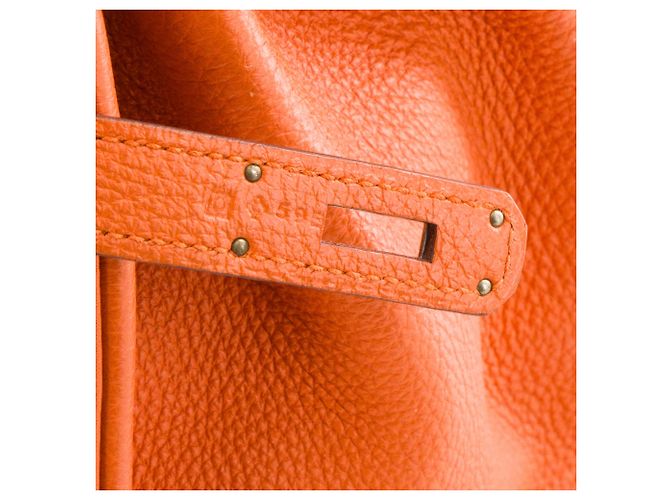 HERMÈS - Borsa a mano Hermès Birkin 35 in pelle Togo Orange H Arancione - vista 11