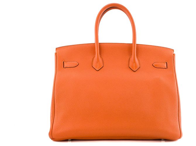 HERMÈS - Borsa a mano Hermès Birkin 35 in pelle Togo Orange H Arancione - vista 2