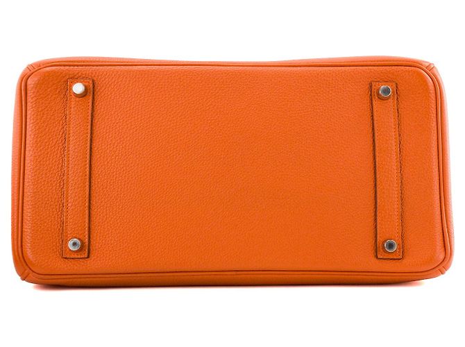 HERMÈS - Borsa a mano Hermès Birkin 35 in pelle Togo Orange H Arancione - vista 3