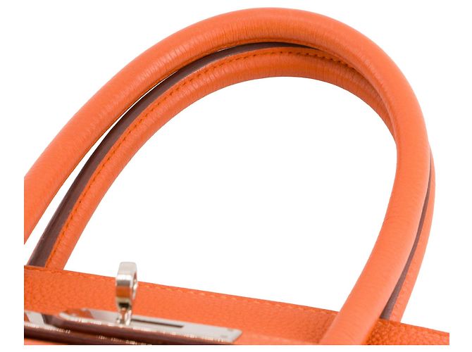 HERMÈS - Borsa a mano Hermès Birkin 35 in pelle Togo Orange H Arancione - vista 5