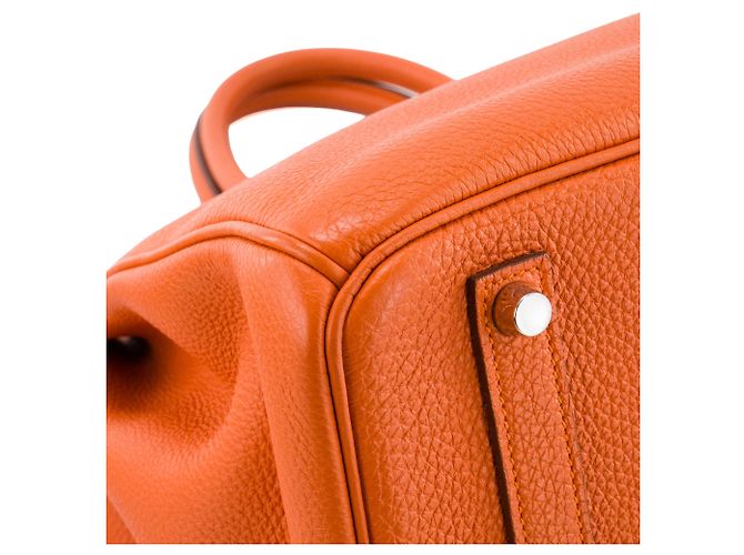 HERMÈS - Borsa a mano Hermès Birkin 35 in pelle Togo Orange H Arancione - vista 6