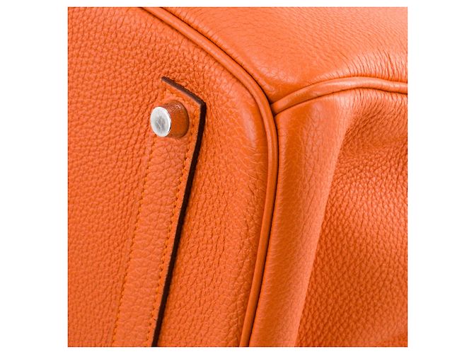 HERMÈS - Borsa a mano Hermès Birkin 35 in pelle Togo Orange H Arancione - vista 7