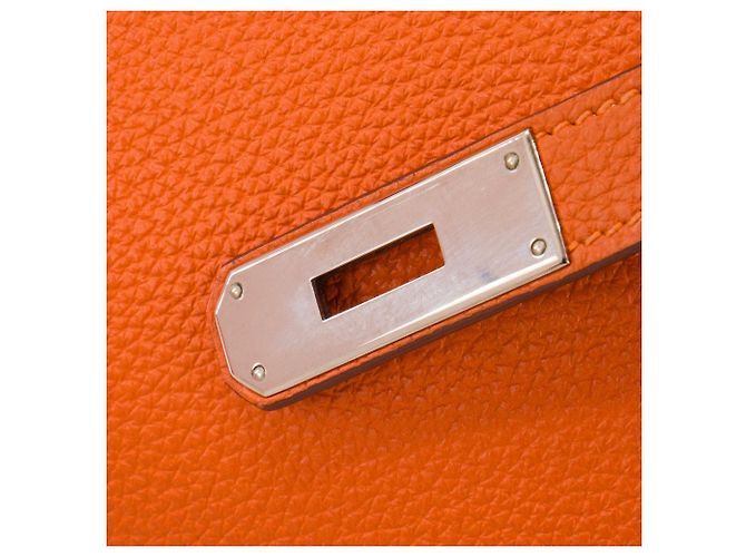 HERMÈS - Borsa a mano Hermès Birkin 35 in pelle Togo Orange H Arancione - vista 8