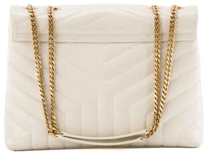 Autre Marque SAINT LAURENT - Borsa a tracolla Loulou medium Saint Laurent in pelle liscia écru Beige - vista 3