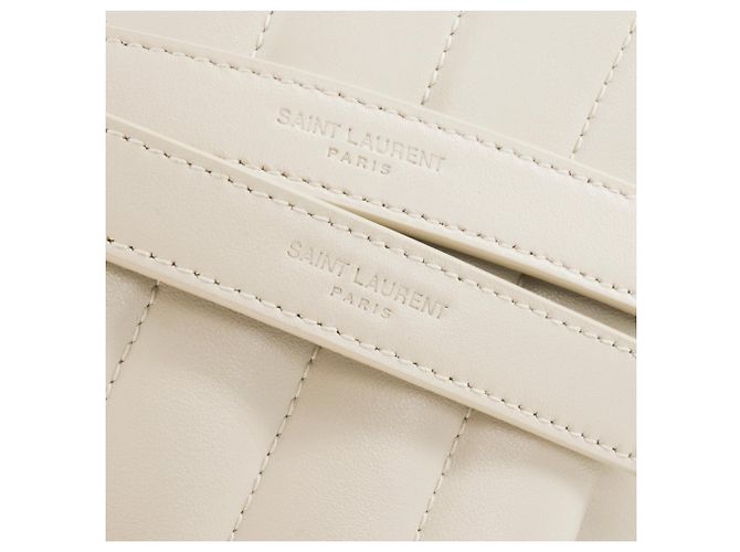 Autre Marque SAINT LAURENT - Borsa a tracolla Loulou medium Saint Laurent in pelle liscia écru Beige - vista 6