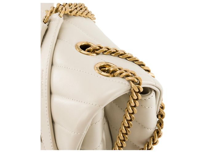 Autre Marque SAINT LAURENT - Borsa a tracolla Loulou medium Saint Laurent in pelle liscia écru Beige - vista 7