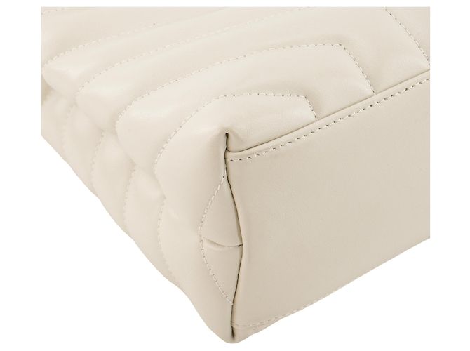 Autre Marque SAINT LAURENT - Borsa a tracolla Loulou medium Saint Laurent in pelle liscia écru Beige - vista 8
