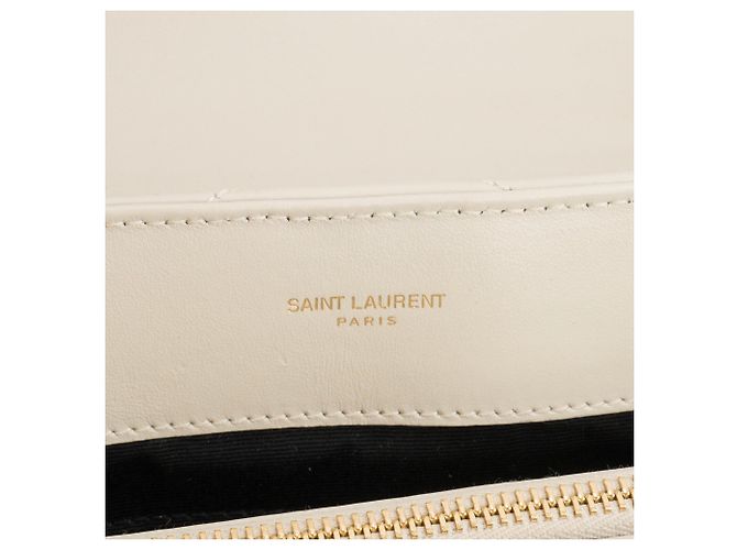 Autre Marque SAINT LAURENT - Borsa a tracolla Loulou medium Saint Laurent in pelle liscia écru Beige - vista 9