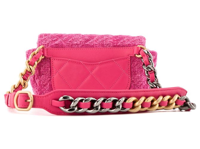 CHANEL - Borsa cintura Chanel 19 in tweed e pelle rosa - vista 3