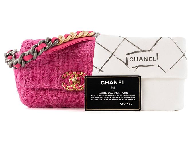 CHANEL - Borsa cintura Chanel 19 in tweed e pelle rosa - vista 9