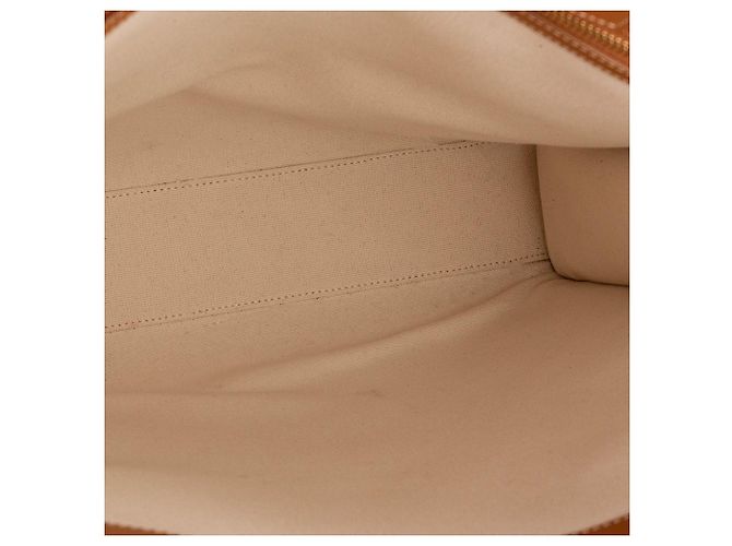 Céline CELINE - Borsa Cabas Large Vertical in tela beige e pelle marrone - vista 8