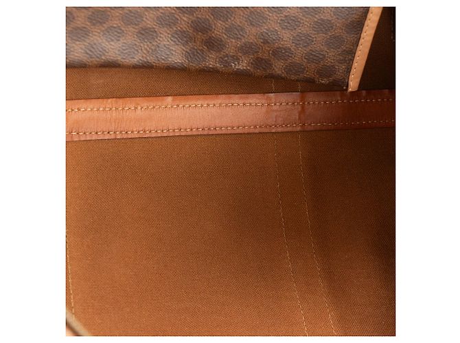 Céline CELINE - Borsa a mano Celine Boston 40 in tela rivestita Macadam e pelle marrone - vista 10