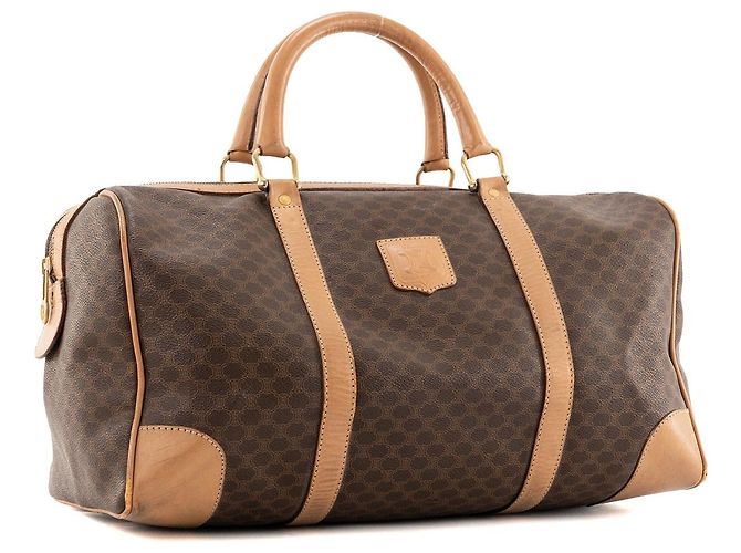 Céline CELINE - Borsa a mano Celine Boston 40 in tela rivestita Macadam e pelle marrone - vista 2