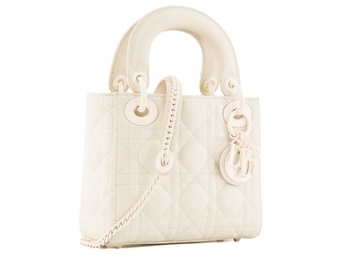 Autre Marque DIOR - Borsa a tracolla Lady Dior mini in pelle cannage écru Bianco - vista 2