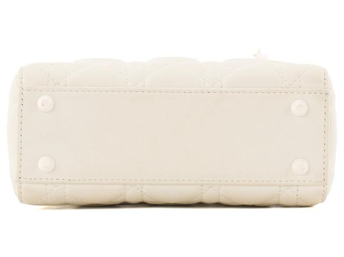 Autre Marque DIOR - Borsa a tracolla Lady Dior mini in pelle cannage écru Bianco - vista 4