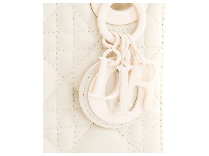 Autre Marque DIOR - Borsa a tracolla Lady Dior mini in pelle cannage écru Bianco - vista 5