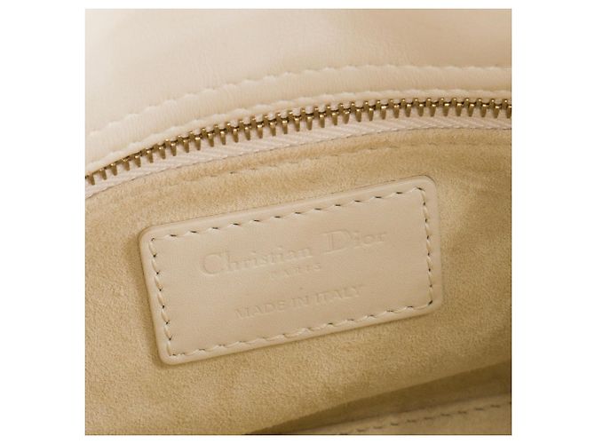 Autre Marque DIOR - Borsa a tracolla Lady Dior mini in pelle cannage écru Bianco - vista 8