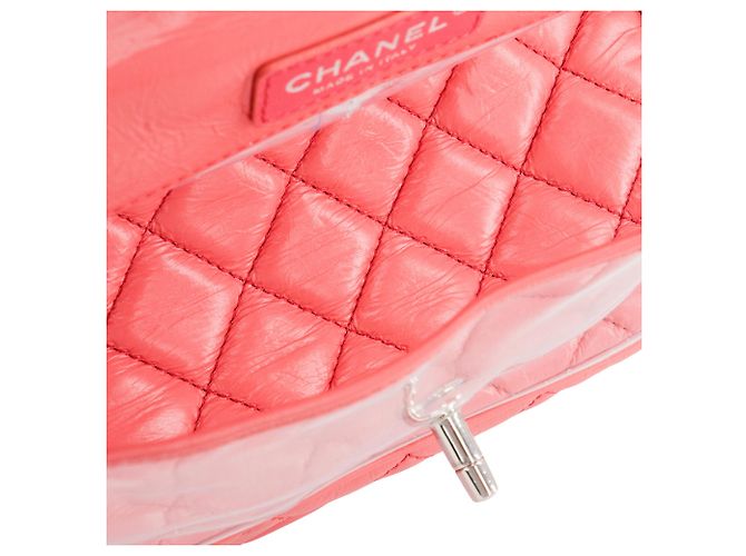 CHANEL - Borsa a tracolla Trendy CC Chanel in pelle rosa e plastica trasparente - vista 7