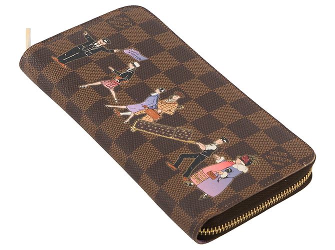 LOUIS VUITTON - Cartera Zippy Illustre Louis Vuitton en toile enduite damier edición limitada Castaño - vista 4