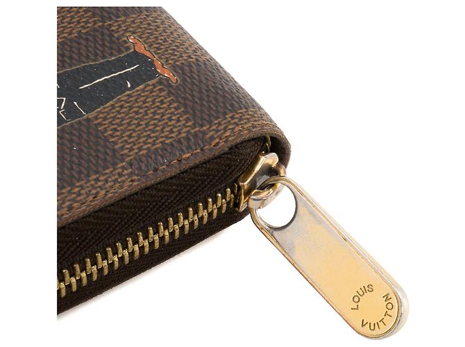 LOUIS VUITTON - Cartera Zippy Illustre Louis Vuitton en toile enduite damier edición limitada Castaño - vista 5