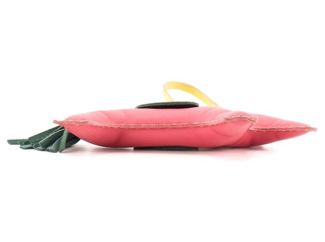 HERMÈS - Accessorio per borsa Rodeo Hermès in pelle rosa e verde - vista 3