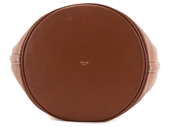 Céline CELINE - Borsa a tracolla Seau 16 Celine in pelle liscia marrone - vista 4