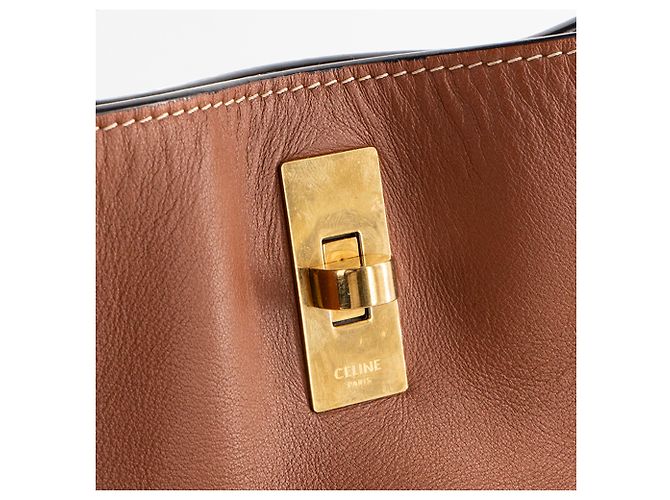 Céline CELINE - Borsa a tracolla Seau 16 Celine in pelle liscia marrone - vista 5