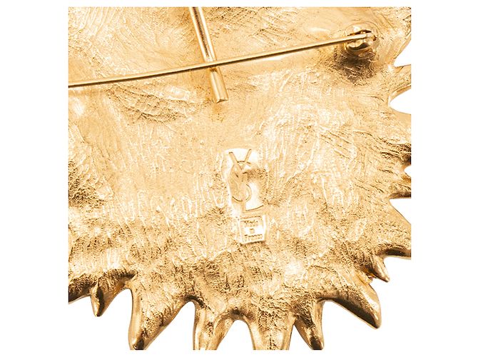 Autre Marque SAINT LAURENT - Spilla Visage Soleil Saint Laurent in metallo dorato D'oro - vista 3